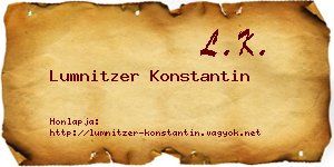Lumnitzer Konstantin névjegykártya